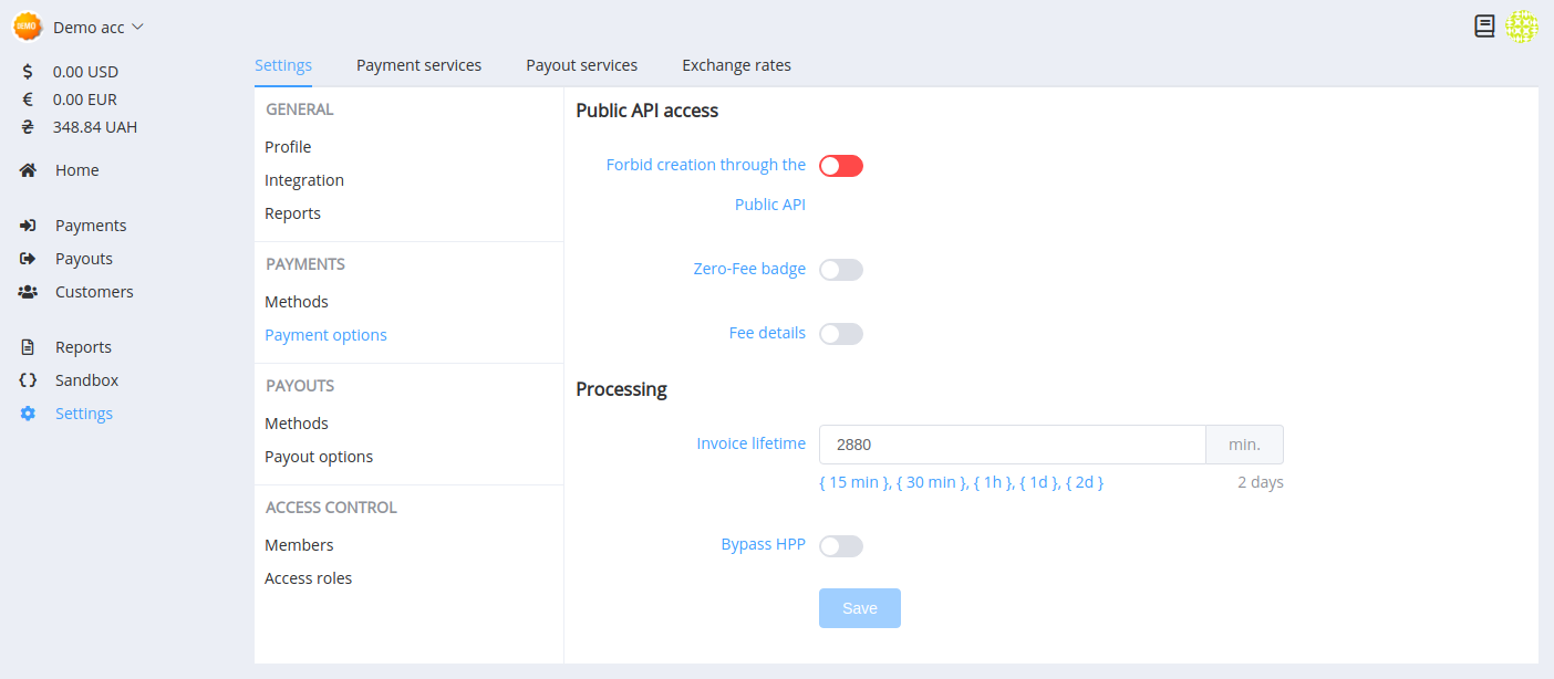 Payment Options